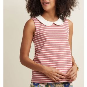 Modcloth striped Peter pan collar tank top